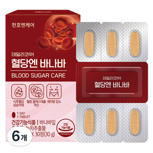 데일리코어 천호엔케어 혈당엔 바나바 30g, 30정, 6개