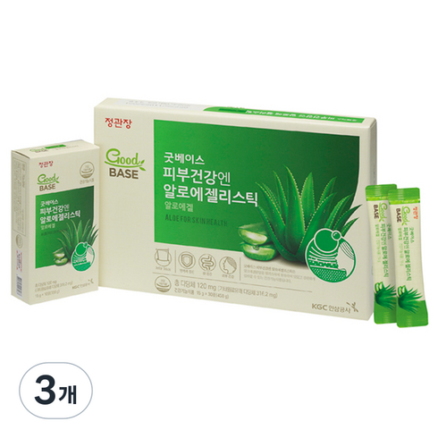 굿베이스 피부건강엔 알로에 젤리스틱 30p, 450g, 3개