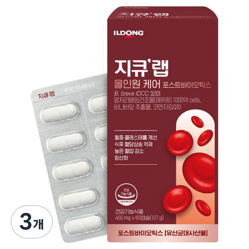 지큐랩 올인원 케어 포스트바이오틱스 27g, 60정, 3개