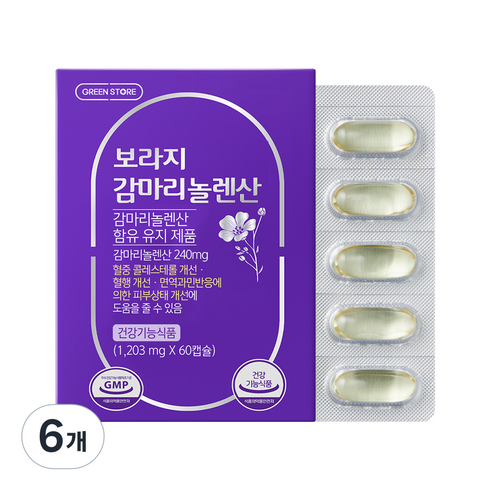 그린스토어 보라지 감마리놀렌산, 60정, 6개