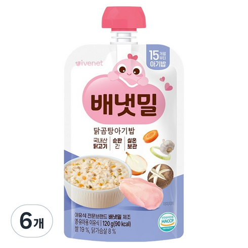 배냇밀 닭곰탕 아기밥, 120g, 6개, 닭고기