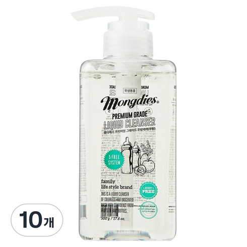 몽디에스 주방 젖병세정제 무향, 500ml, 10개
