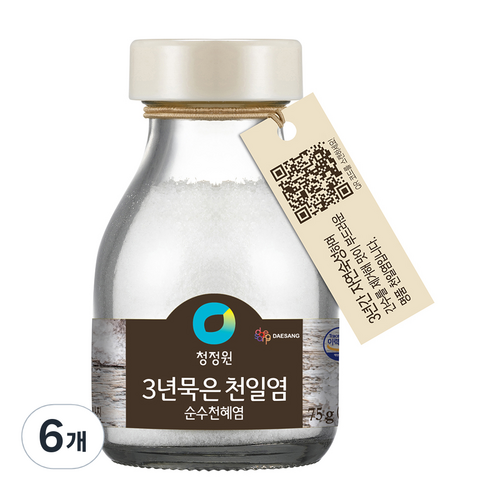 청정원 3년묵은 천일염, 75g, 6개