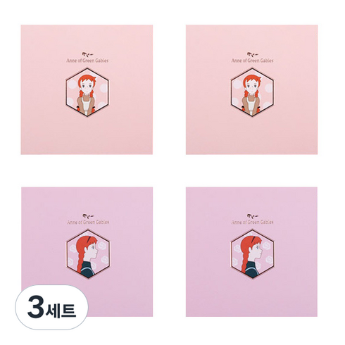 플라잉웨일즈 빨강머리앤 팝업카드 2종 x 2p 세트, 피치, 핑크, 3세트