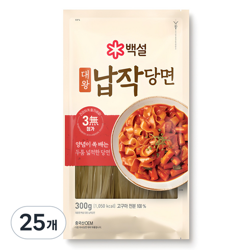 백설 대왕 납작당면, 300g, 25개