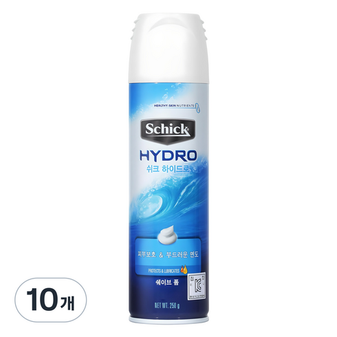 쉬크 하이드로 쉐이브 폼, 250g, 10개