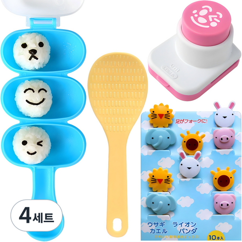 알콩샵 김펀치 + 동물농장 도시락픽 + 주먹밥메이커 세트, 13개, 4세트