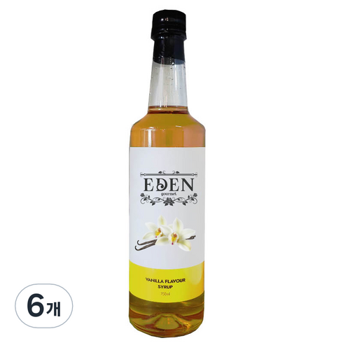 이든시럽 바닐라향 시럽, 750ml, 6개
