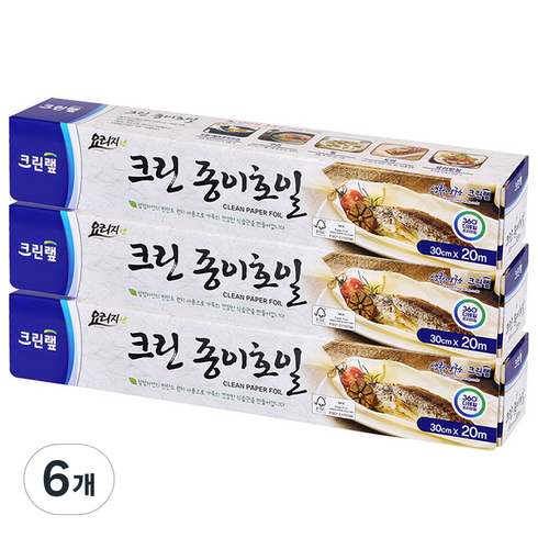 크린랩 크린 종이호일, 20m, 1개, 6세트