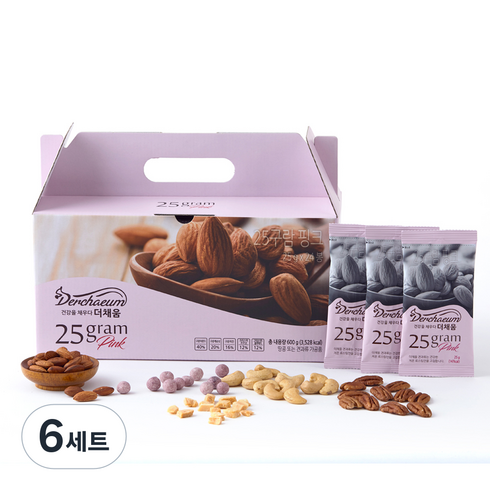 더채움 25구람 핑크 견과세트 24개입 600g, 6세트