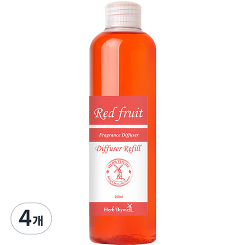허브타임 디퓨저 리필, 레드프룻, 250ml, 4개