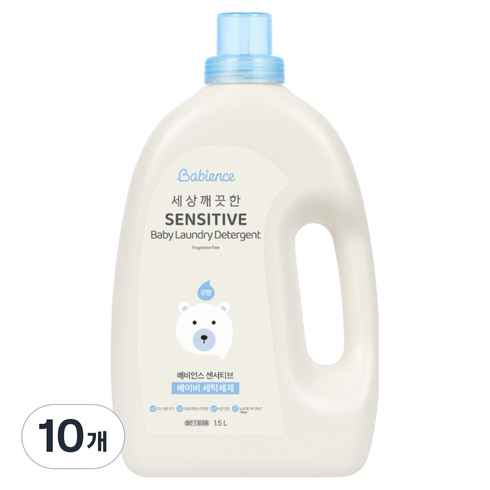 베비언스 세상깨끗한 센서티브 베이비 세탁세제 무향, 1.5L, 10개