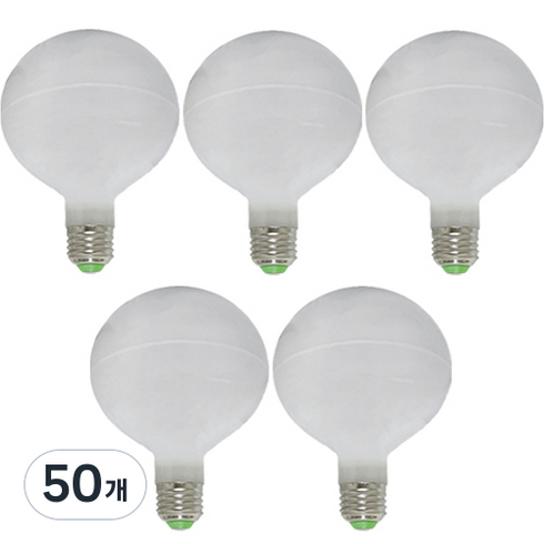LED 12W 롱타입 볼전구 화이트 5p, 전구색, 50개