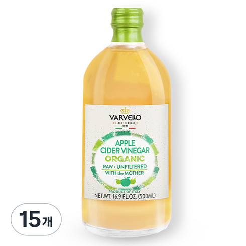 발베로 유기농 애플 사이다 비네거, 500ml, 15개