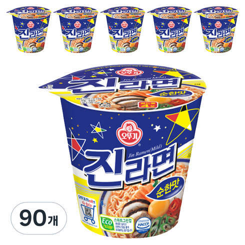오뚜기 진라면 순한맛 컵 65g, 90개