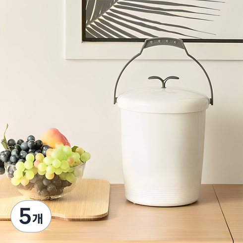 창신리빙 국산 에코 음식물 쓰레기통 8.5L, 그레이, 5개