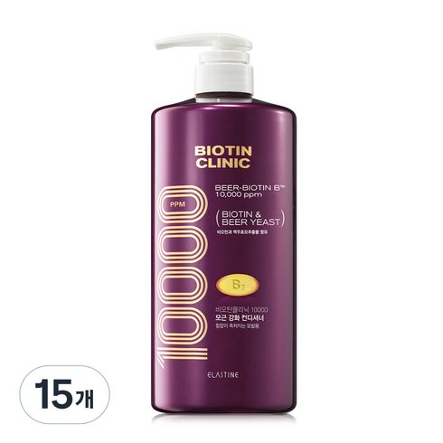 엘라스틴 비오틴클리닉 맥주효모 컨디셔너 그린 허브와 플로럴향, 1L, 15개