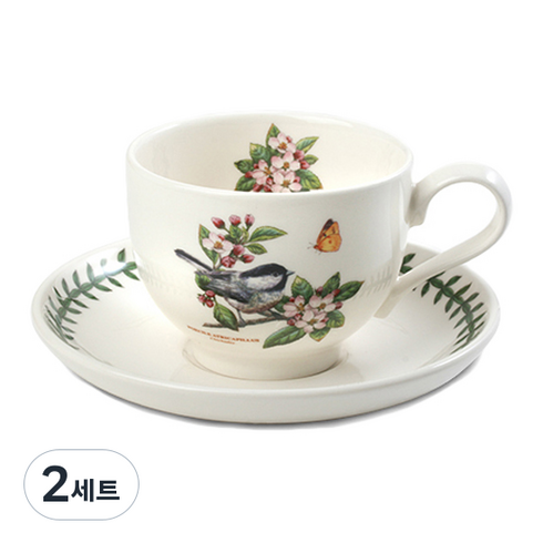 포트메리온 아메리칸버드 커피잔 T형 + 받침, 치카디, 2세트