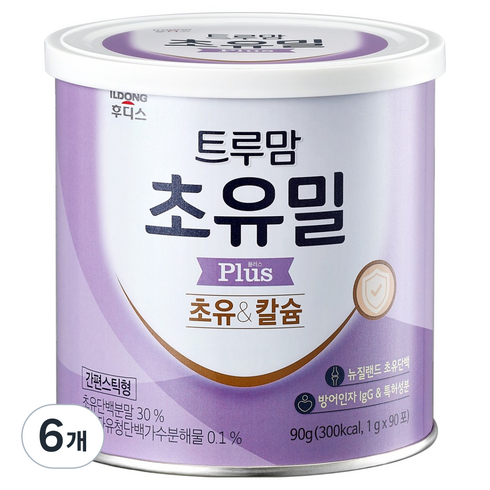 트루맘 일동후디스 초유밀 플러스 90p, 90g, 6개
