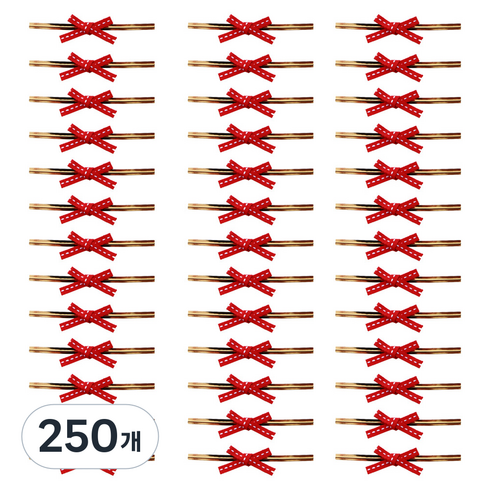 스티치 리본 포장타이, 레드, 250개