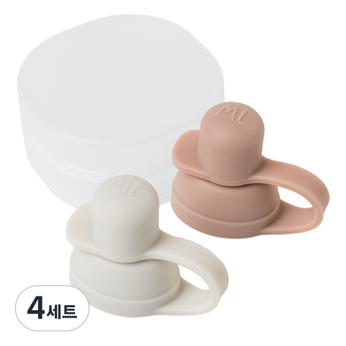 맘앤리틀 이유식 파우치 토퍼 2종, 4세트, 웜그레이 + 더스티로즈