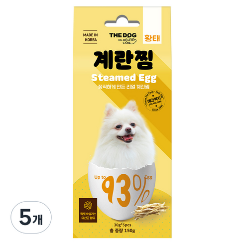 더독 강아지 에그스틱 계란찜 5p, 황태, 150g, 5개