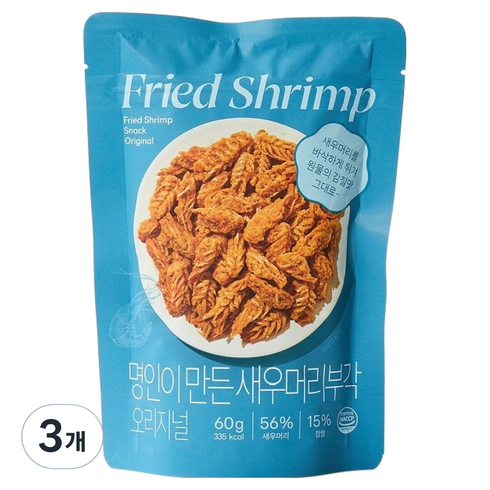 모던하우스 명인이 만든 새우머리부각 오리지날맛, 3개, 60g