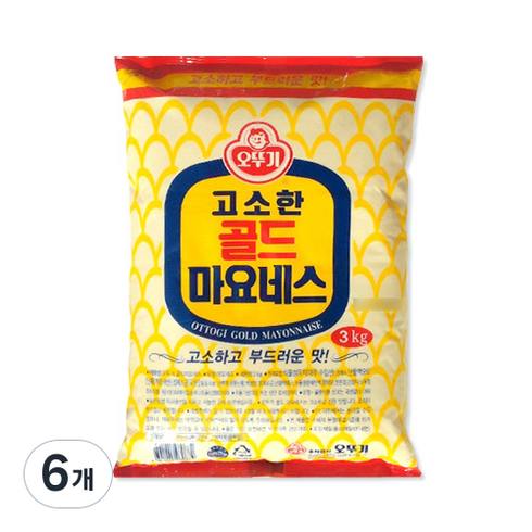 오뚜기 고소한 골드 마요네즈, 3kg, 6개