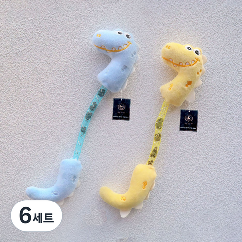 딩동펫 반려동물 다이노 담즙 과일 장난감 2종 세트, 옐로우, 블루, 6세트