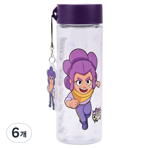 릴팡 브롤스타즈 키링 트라이탄 클리어보틀, 쉘리, 500ml, 6개