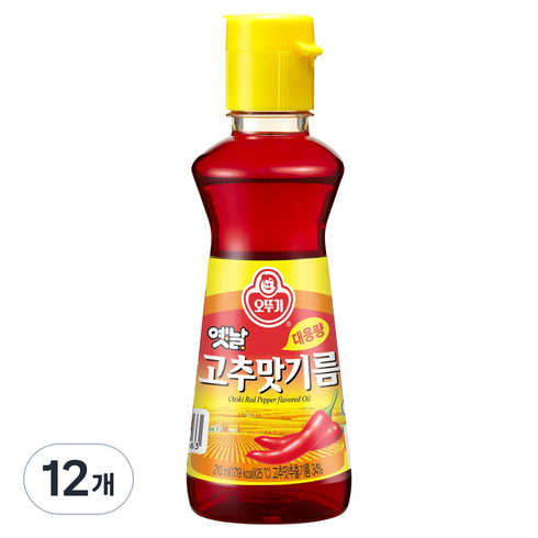 오뚜기옛날 고추맛기름, 210ml, 12개