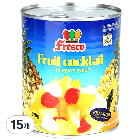 Fresco 후르츠 칵테일 통조림, 820g, 15개