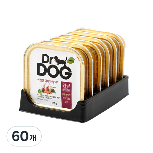 닥터독 강아지 관절 간식 캔, 양고기, 100g, 60개