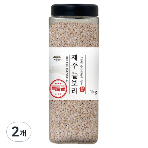 건강곡간 국내산 특등급 제주 늘보리, 1kg, 2개