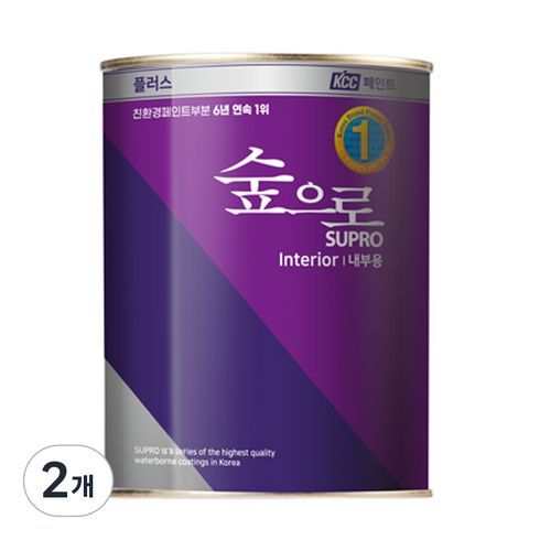 KCC숲으로 플러스 내부용 무광, 블랙, 4L, 2개