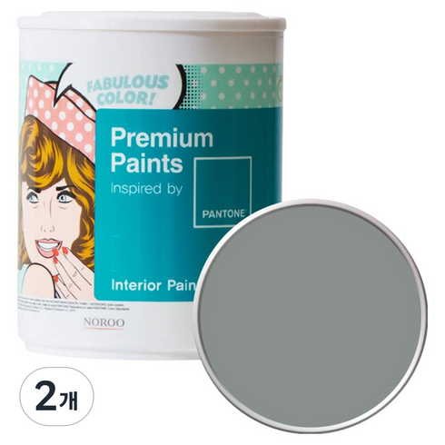 노루페인트 내부용 팬톤페인트 무광, 174402NeutralGray, 1L, 2개