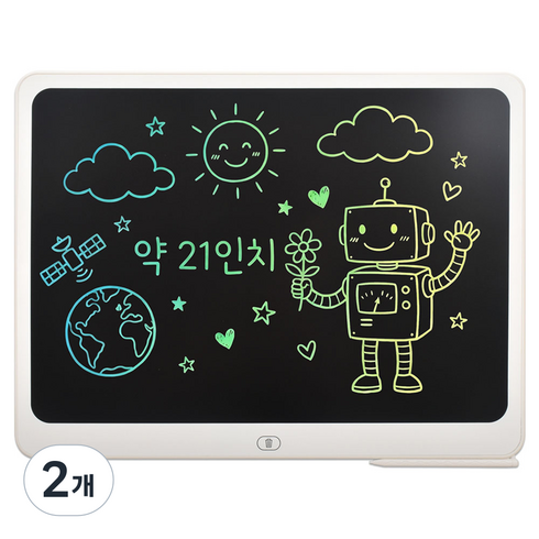 LCD 전자 메모 드로잉 패드 컬러 태블릿 668, 아이보리(668-10), 2개