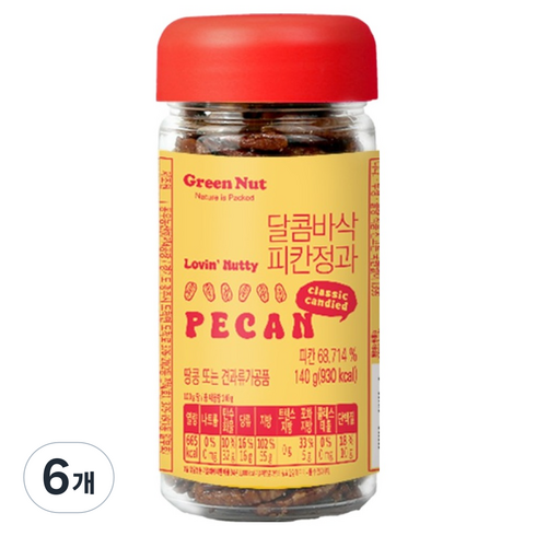 그린너트 달콤바삭 피칸정과, 140g, 6개