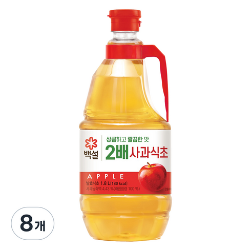 백설 2배 사과식초, 1.8L, 8개