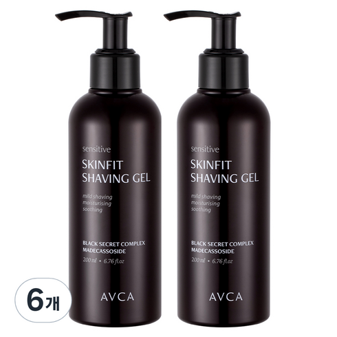 아브카 센서티브 스킨핏 쉐이빙 젤, 6개, 200ml