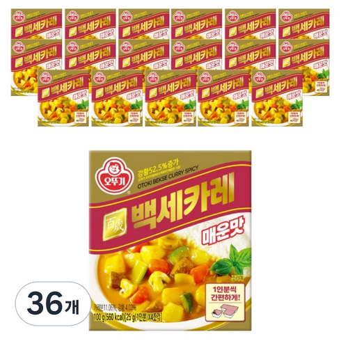 오뚜기 백세카레 고형 매운맛, 100g, 36개