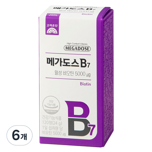 메가도스 B7 활성 비오틴 24g, 120정, 6개