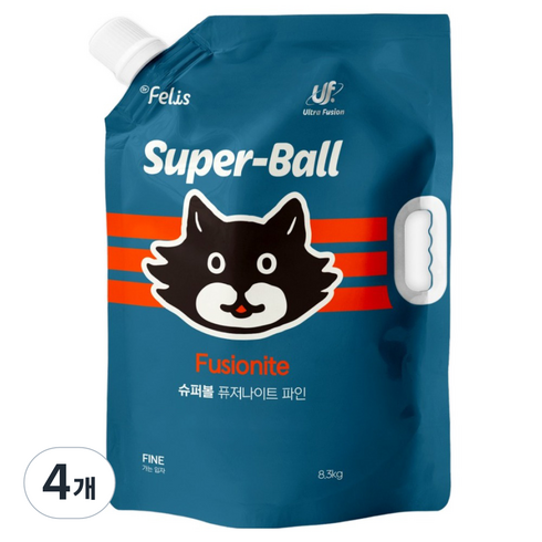 닥터펠리스 응고형 퓨저나이트 슈퍼볼 고양이 모래, 8.3kg, 4개, 무향