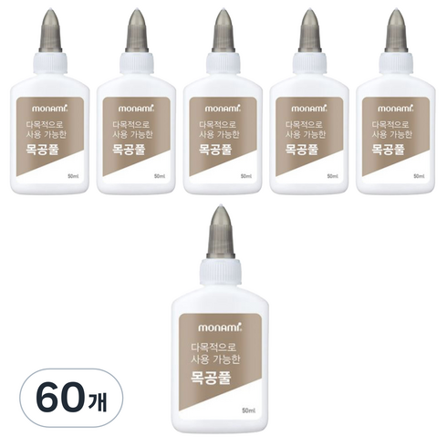 모나미 다목적으로 사용 가능한 목공풀, 50ml, 60개