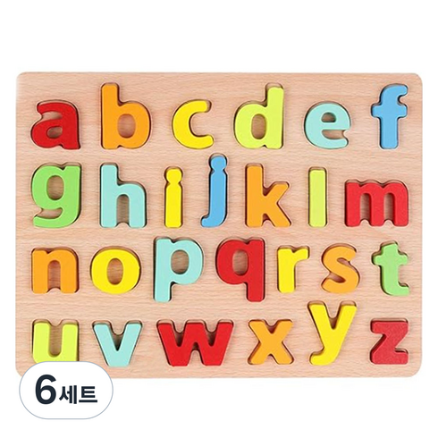 오즈토이 목제 입체 퍼즐 영어 알파벳 소문자, 6세트, 26피스