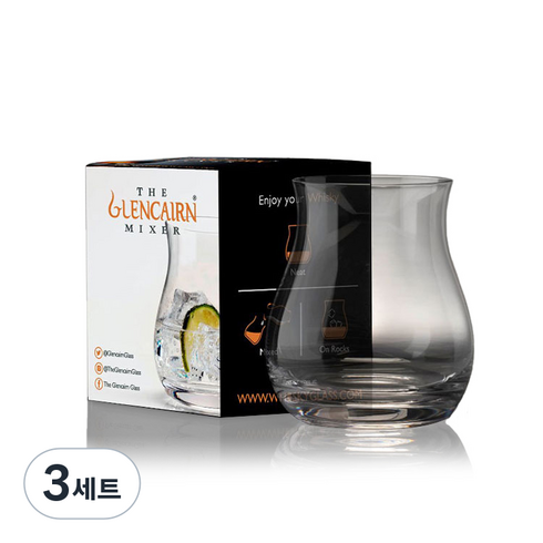 글렌캐런 Mixer 믹서 글래스 온더락 잔 +기프트 박스, 3세트
