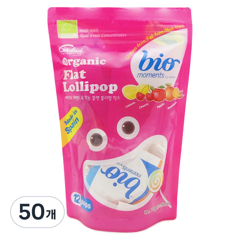 바이오모멘트 유기농 플랫 롤리팝 믹스, 70g, 50개