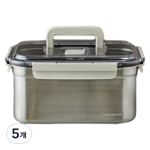 락앤락 뉴 숨쉬는 스텐 김치통, 6.3L, 5개