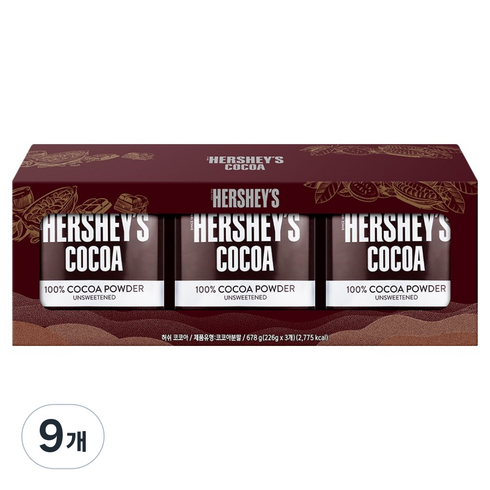 허쉬 코코아 파우더, 9개, 226g, 1개입