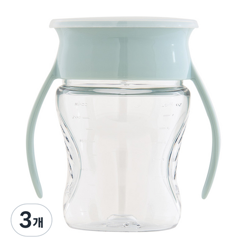 와우컵 베이비 트라이탄 스노우 빨대컵, 207ml, 3개, 민트